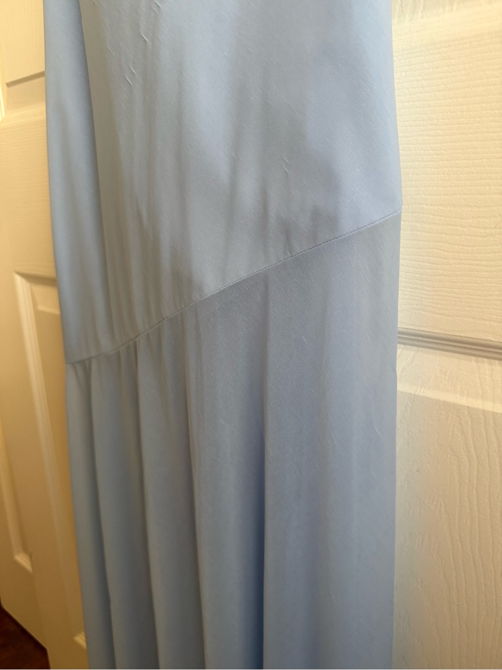Mare Mare Cowl Neck Sheer Hem Maxi Dress Light Blue Size Small - Picture 7 of 15